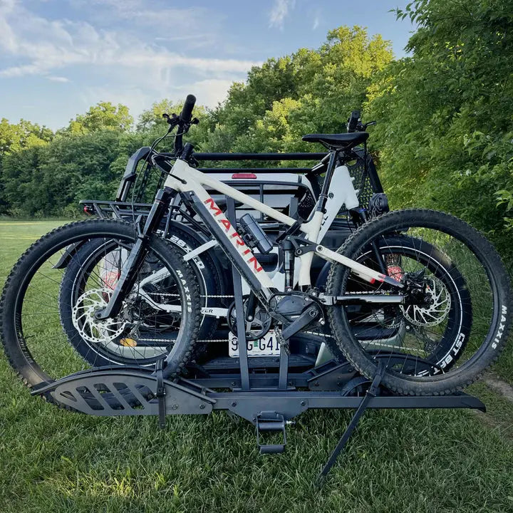 2-Bike Hitch Electric Bike Rack, Folding Fat Tire E-Bike Carrier, 200 LBS Capacity, Fits 2'' Receiver - eJOEbike