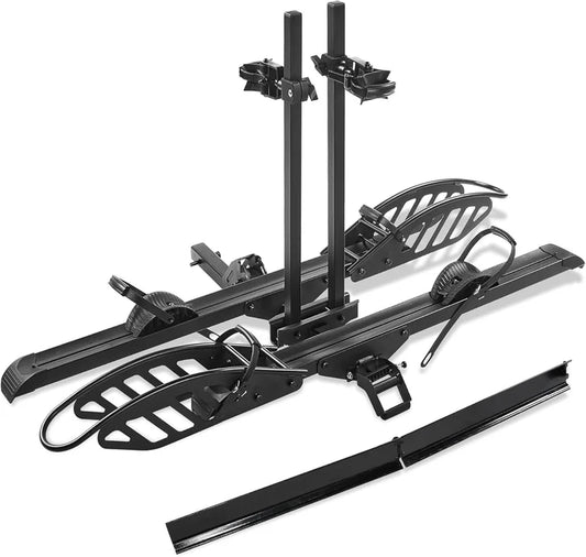2-Bike Hitch E-bike Rack with Ramp, Fat Tire Electric Bike Carrier 