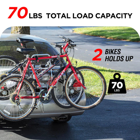 2-Bike Trunk Mount Rack, Lightweight Aluminum Bike Carrier 