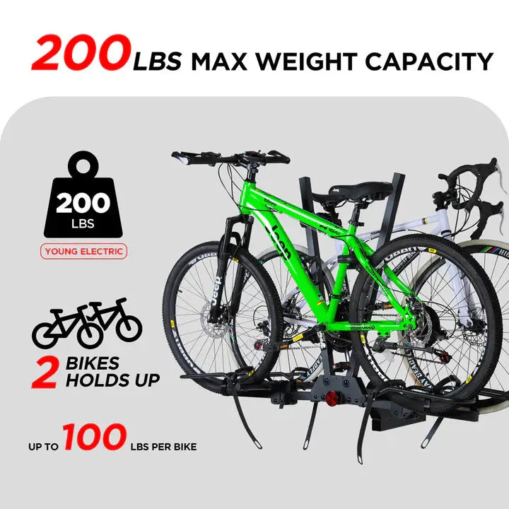 2-Bike Hitch Rack, Fat Tire Bike Carrier for Step-Through Bikes - eJOEbike