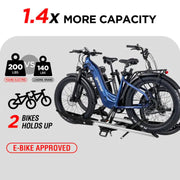 2-Bike E-bike Hitch Rack, EZ-FOLD Fat Tire Electric Bike Carrier - eJOEbike