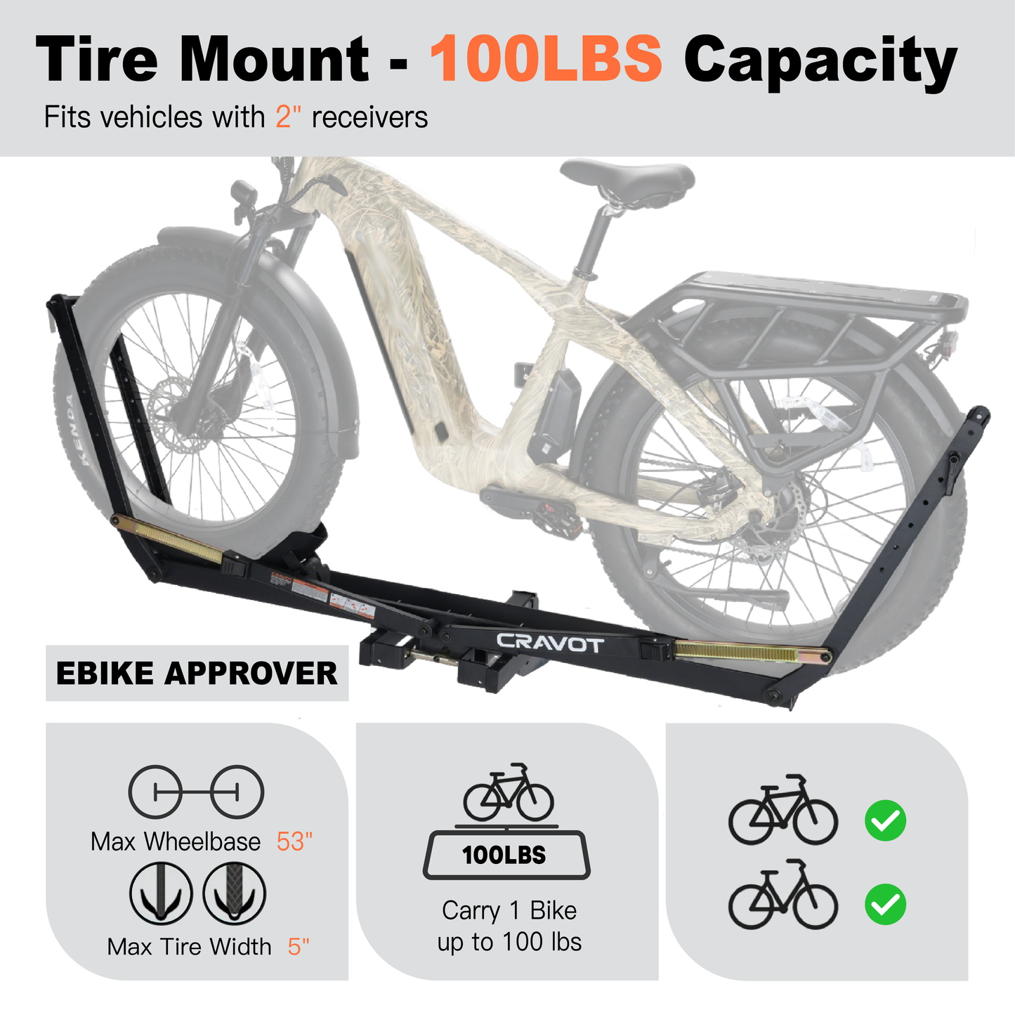 CRAVOT MagRack X1 MAX Foldable Hitch Bike Rack