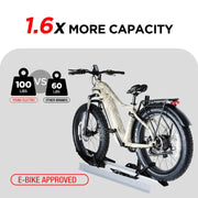 1-Bike Hitch E-bike Rack with Ramp, Folding Single Electric Bike Carrier, 100 LBS Capacity, Fits 2'' Receiver - eJOEbike