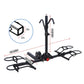 2-Bike Hitch Bike Rack, Folding Fat Tire Bike Carrier, 200 LBS, 2'' Receiver