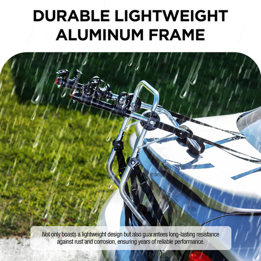 2-bike trunk mount rack, lightweight aluminum bike carrier