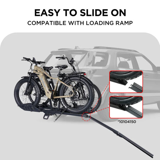 2-bike hitch e-bike rack with ramp, fat tire electric bike carrier