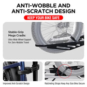 2-Bike Hitch E-bike Rack with Ramp, Fat Tire Electric Bike Carrier - eJOEbike