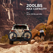 2-Bike Hitch E-bike Rack with Ramp, Fat Tire Electric Bike Carrier - eJOEbike