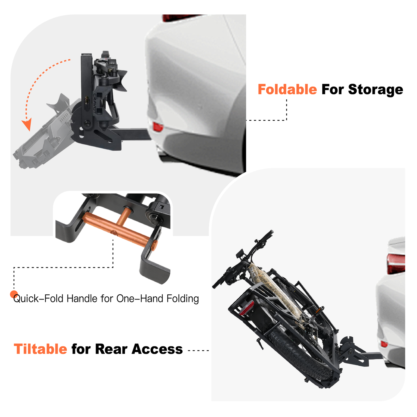 CRAVOT MagRack X1 MAX Foldable Hitch Bike Rack