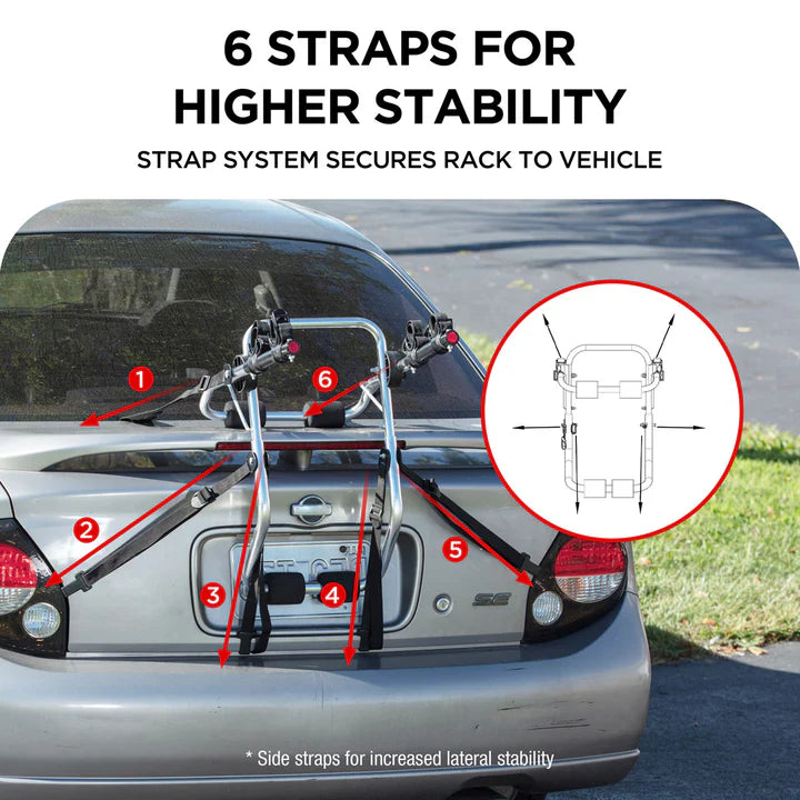 2-Bike Trunk Mount Rack, Lightweight Aluminum Bike Carrier