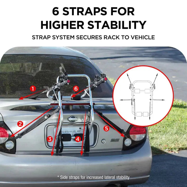 2-Bike Trunk Mount Rack, Lightweight Aluminum Bike Carrier - eJOEbike