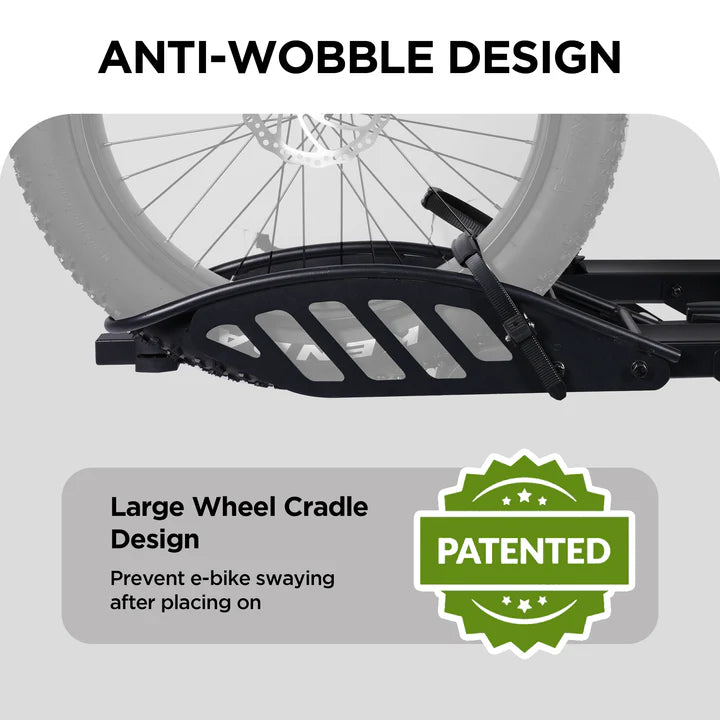 2-Bike Hitch E-bike Rack with Ramp, Fat Tire Electric Bike Carrier