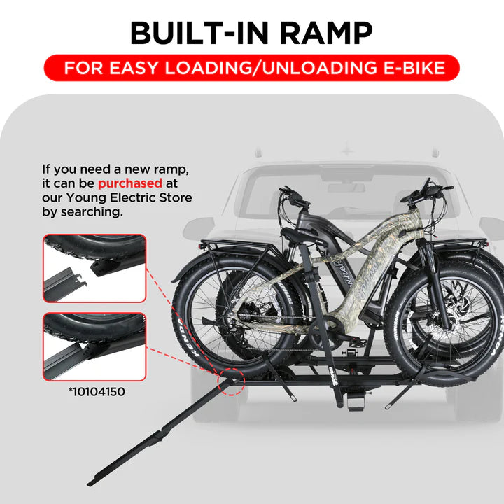 2-Bike Hitch Electric Bike Rack with Ramp