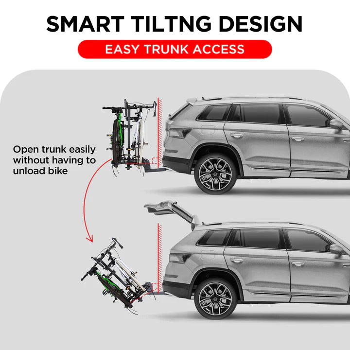 2-Bike Hitch Rack, Fat Tire Bike Carrier for Step-Through Bikes