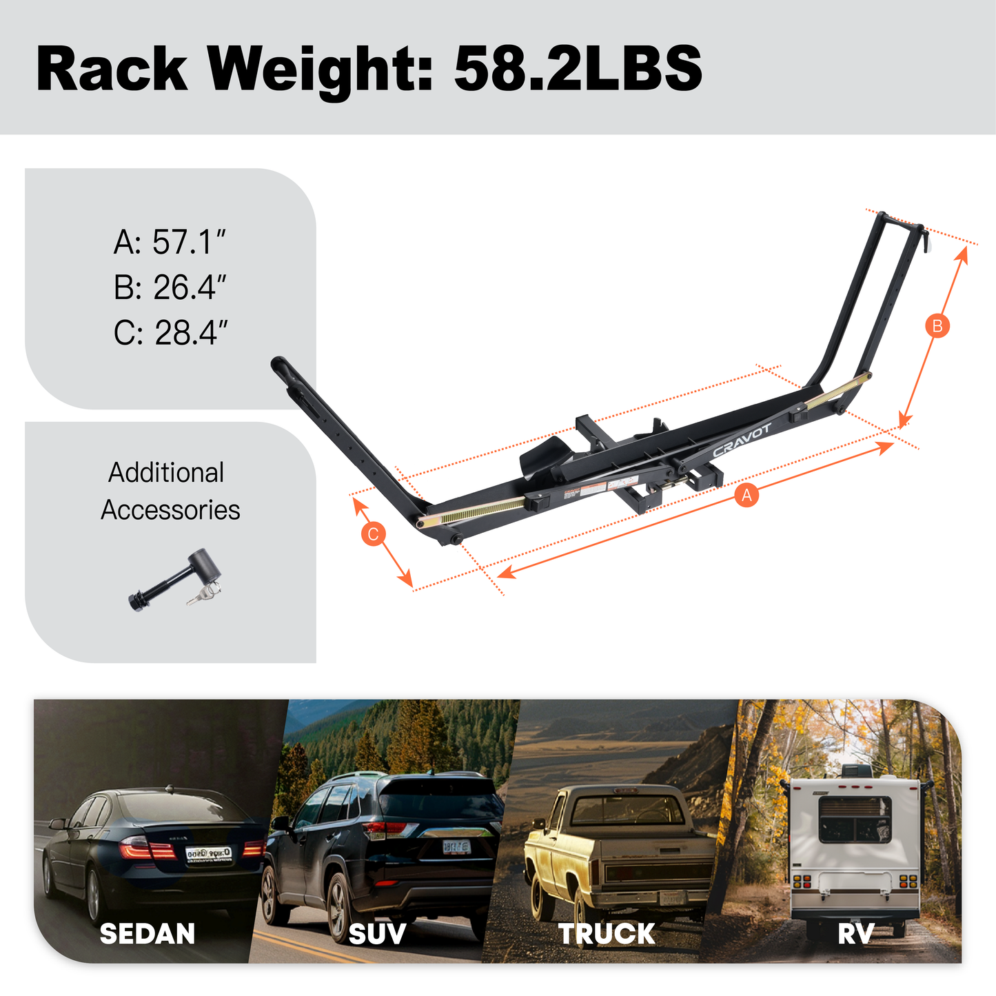 CRAVOT MagRack X1 MAX Foldable Hitch Bike Rack