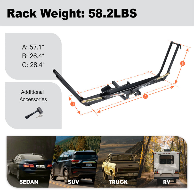 CRAVOT MagRack X1 MAX Foldable Hitch Bike Rack 