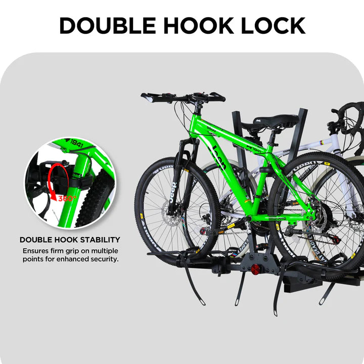 2-Bike Hitch Rack, Fat Tire Bike Carrier for Step-Through Bikes