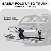 1-Bike Hitch E-bike Rack with Ramp, Folding Single Electric Bike Carrier, 100 LBS Capacity, Fits 2'' Receiver - eJOEbike