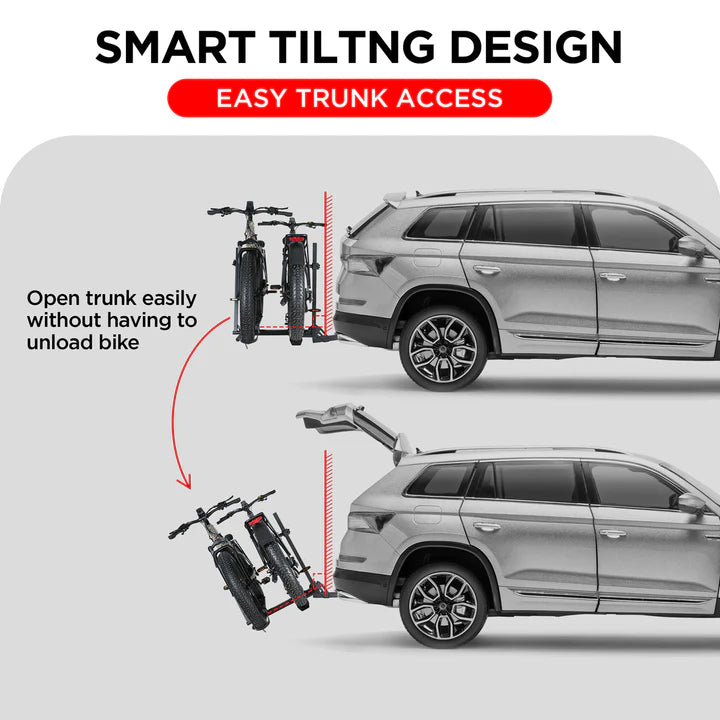 2-Bike Hitch Electric Bike Rack with Ramp