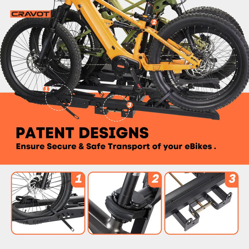 CRAVOT CyberRack S3 Hitch Bike Rack - eJOEbike