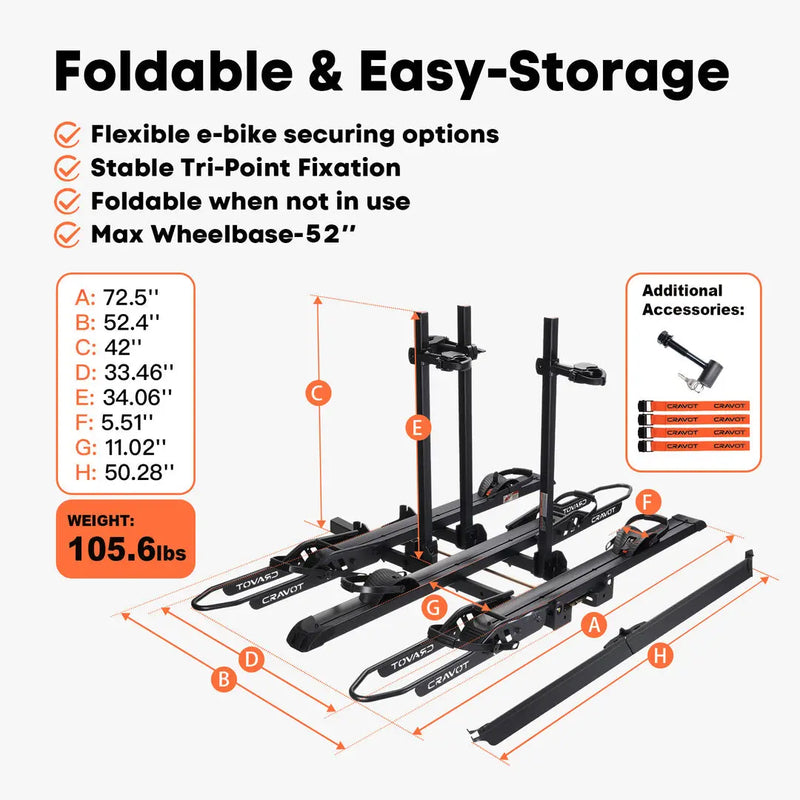 CRAVOT CyberRack S3 Hitch Bike Rack - eJOEbike