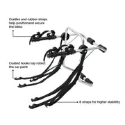 2-Bike Trunk Mount Rack, Lightweight Aluminum Bike Carrier - eJOEbike