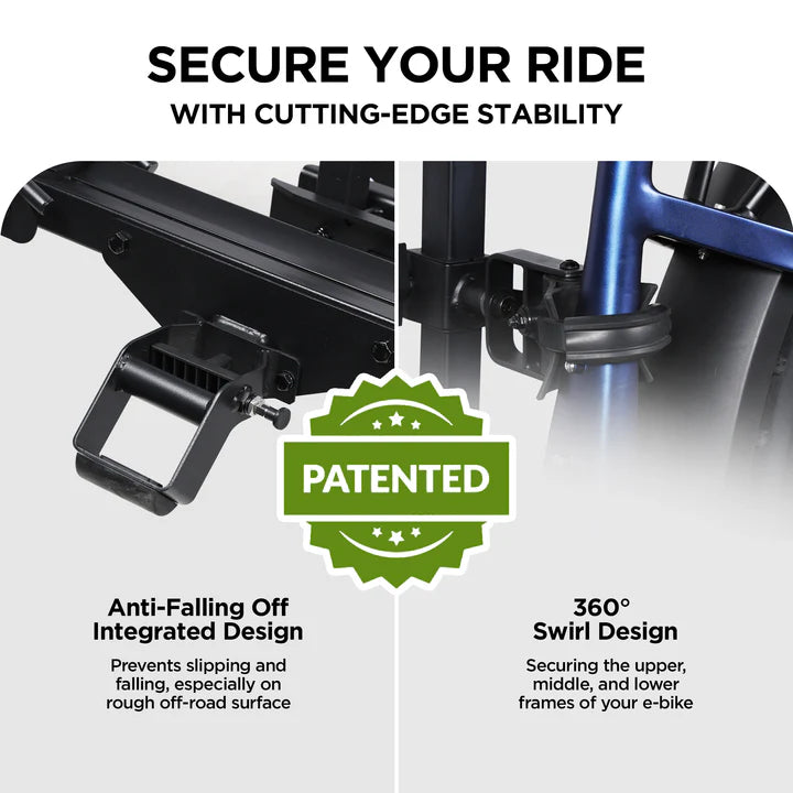 2-Bike Hitch E-bike Rack with Ramp, Fat Tire Electric Bike Carrier