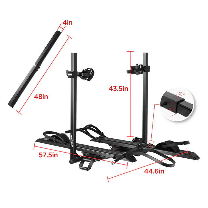 2-Bike Hitch Electric Bike Rack with Ramp