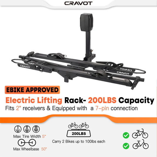 Cravot cyberrack e2 electric hitch bike rack