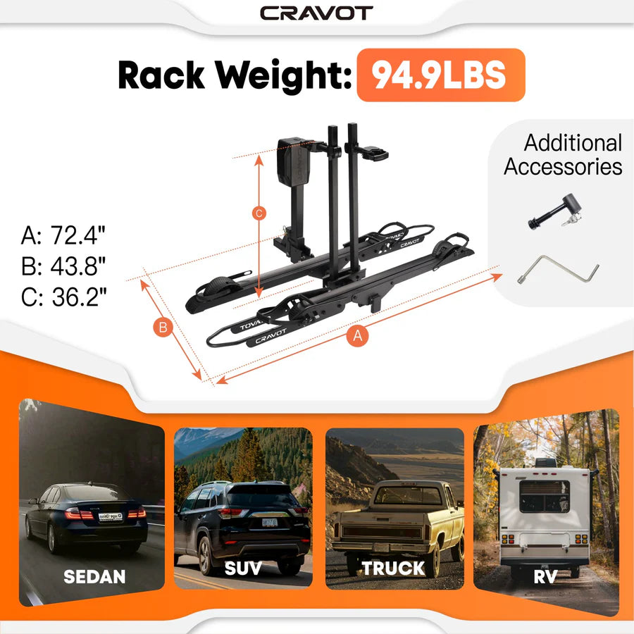 CRAVOT CyberRack E2 Electric Hitch Bike Rack