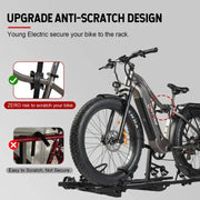 Young Electric FELLOW Foldable Hitch eBike Rack | 2’’ Receiver, 200 LBS Capacity eJOEbike