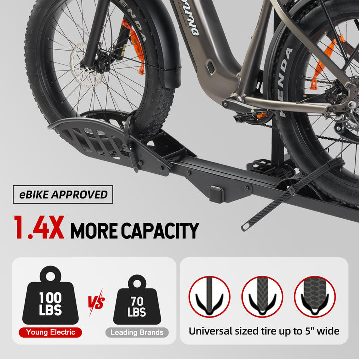 Young Electric SOLE R Hitch Bike Rack | 2’’ Receiver, 100 LBS Capacity (Open Box)