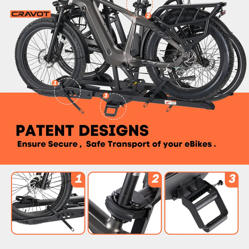CRAVOT CyberRack E2 Plus Hitch Bike Rack - eJOEbike