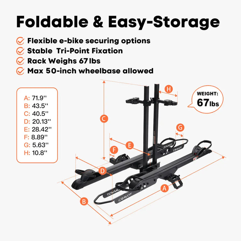 CRAVOT CyberRack E2 Plus Hitch Bike Rack - eJOEbike