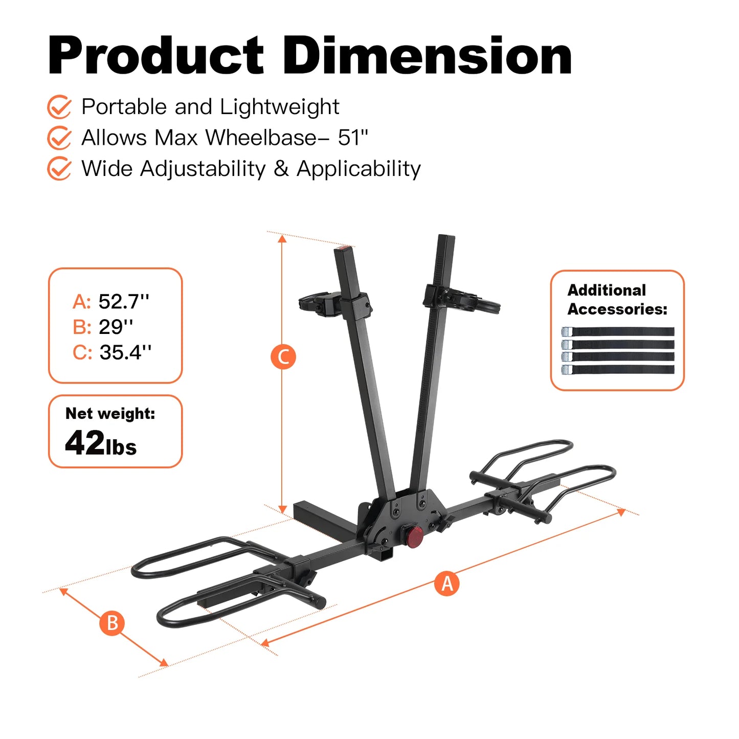 CRAVOT MagRack F2 Light Weight Foldable Hitch Bike Rack