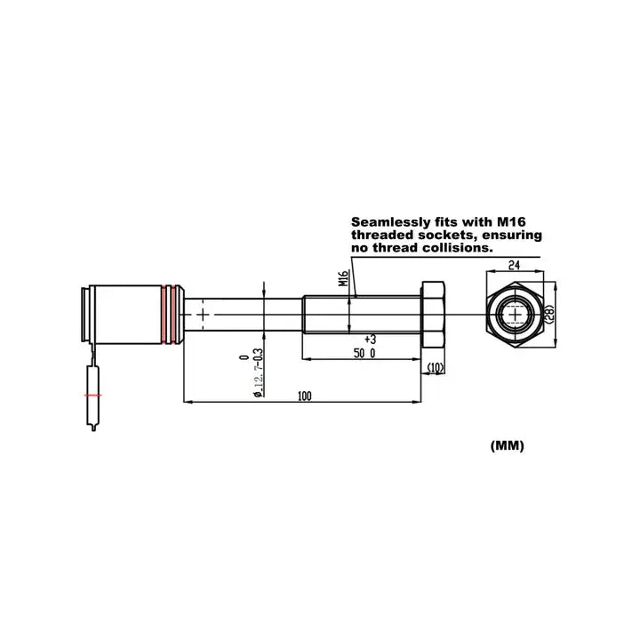 CRAVOT Hitch Receiver Locking Release Pin with M16 Thread, for Bike Rack - eJOEbike