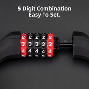 5-Digit Bike Lock Cable 70 Inch Combination Lock (5.9ft)