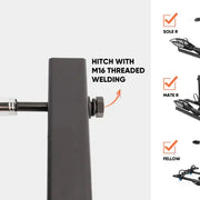 CRAVOT Hitch Receiver Locking Release Pin with M16 Thread, for Bike Rack - eJOEbike